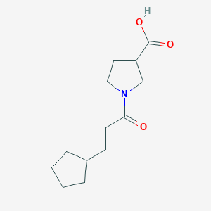 molecular formula C13H21NO3 B1488764 1-(3-Cyclopentylpropanoyl)pyrrolidine-3-carboxylic acid CAS No. 1405186-93-7