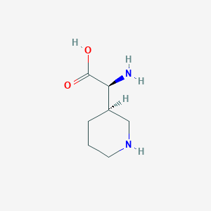 molecular formula C7H14N2O2 B14887667 (alphaS,3R)-alpha-Amino-3-piperidineacetic acid 