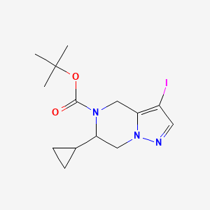 tert-Butyl 6-cyclopropyl-3-iodo-6,7-dihydropyrazolo[1,5-a]pyrazine-5(4H)-carboxylate