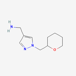 molecular formula C10H17N3O B1488769 {1-[(oxan-2-yl)methyl]-1H-pyrazol-4-yl}methanamine CAS No. 1341734-06-2