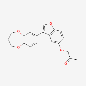 molecular formula C20H18O5 B14887696 1-((3-(3,4-dihydro-2H-benzo[b][1,4]dioxepin-7-yl)benzofuran-5-yl)oxy)propan-2-one 