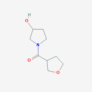 molecular formula C9H15NO3 B1488772 1-(Oxolane-3-carbonyl)pyrrolidin-3-ol CAS No. 1341742-49-1