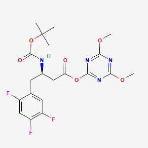 4,6-Dimethoxy-1,3,5-triazin-2-yl (R)-3-((tert-butoxycarbonyl)amino)-4-(2,4,5-trifluorophenyl)butanoate