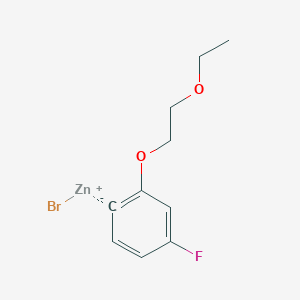 molecular formula C10H12BrFO2Zn B14887738 2-(2-Ethoxyethoxy)-4-fluorophenylZinc bromide 