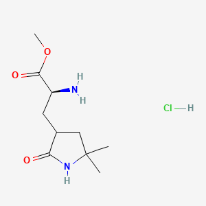 molecular formula C10H19ClN2O3 B14887821 (2S)-Methyl 2-amino-3-(5,5-dimethyl-2-oxopyrrolidin-3-yl)propanoate hydrochloride 