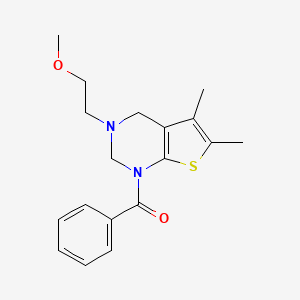 (3-(2-Methoxyethyl)-5,6-dimethyl-3,4-dihydrothieno[2,3-d]pyrimidin-1(2H)-yl)(phenyl)methanone