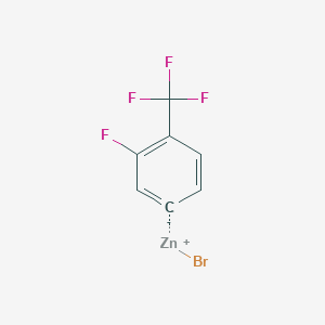 molecular formula C7H3BrF4Zn B14887865 3-Fluoro-4-trifluoromethylphenylZinc bromide 