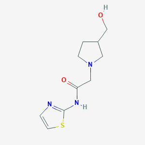 molecular formula C10H15N3O2S B1488788 2-[3-(hydroxymethyl)pyrrolidin-1-yl]-N-(1,3-thiazol-2-yl)acetamide CAS No. 1249347-56-5