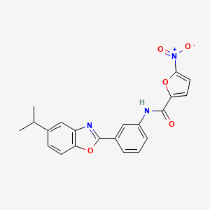 molecular formula C21H17N3O5 B14887890 5-nitro-N-{3-[5-(propan-2-yl)-1,3-benzoxazol-2-yl]phenyl}furan-2-carboxamide 