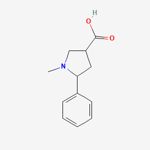 molecular formula C12H15NO2 B14887891 1-Methyl-5-phenylpyrrolidine-3-carboxylic acid 