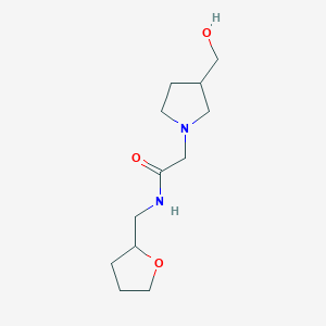 molecular formula C12H22N2O3 B1488790 2-[3-(hydroxymethyl)pyrrolidin-1-yl]-N-[(oxolan-2-yl)methyl]acetamide CAS No. 1458660-51-9