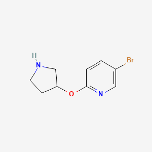 molecular formula C9H11BrN2O B1488791 5-Bromo-2-(pyrrolidin-3-yloxy)pyridine CAS No. 462114-39-2