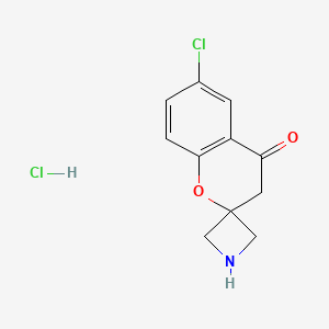 molecular formula C11H11Cl2NO2 B14888027 6'-Chlorospiro[azetidine-3,2'-chroman]-4'-one hydrochloride 