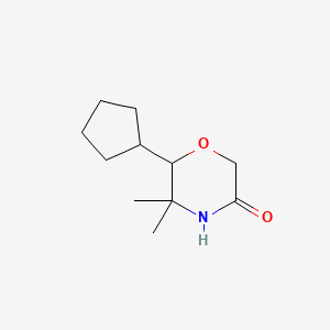 molecular formula C11H19NO2 B14888052 6-Cyclopentyl-5,5-dimethylmorpholin-3-one 