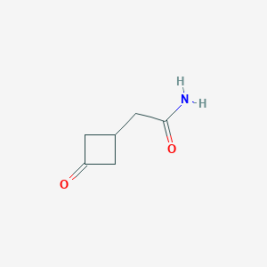 molecular formula C6H9NO2 B14888073 2-(3-Oxocyclobutyl)acetamide 