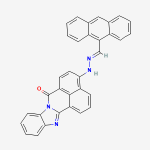 molecular formula C33H20N4O B14888085 4-[(2E)-2-(anthracen-9-ylmethylidene)hydrazinyl]-7H-benzimidazo[2,1-a]benzo[de]isoquinolin-7-one 