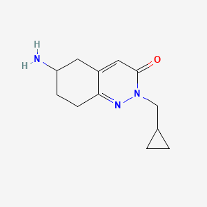 molecular formula C12H17N3O B1488809 6-amino-2-(cyclopropylmethyl)-5,6,7,8-tetrahydrocinnolin-3(2H)-one CAS No. 2098081-01-5