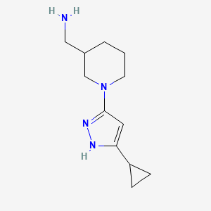 molecular formula C12H20N4 B1488810 (1-(5-cyclopropyl-1H-pyrazol-3-yl)piperidin-3-yl)methanamine CAS No. 2097948-14-4