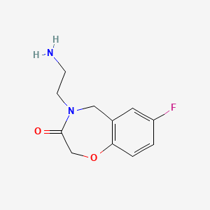 molecular formula C11H13FN2O2 B1488811 4-(2-aminoethyl)-7-fluoro-4,5-dihydrobenzo[f][1,4]oxazepin-3(2H)-one CAS No. 2090880-81-0