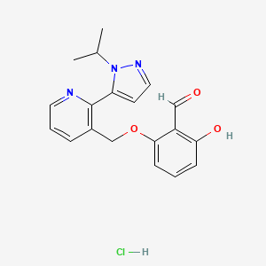 molecular formula C19H20ClN3O3 B14888113 2-hydroxy-6-((2-(1-isopropyl-1H-pyrazol-5-yl)pyridin-3-yl)methoxy)benzaldehyde hydrochloride 