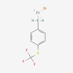 molecular formula C8H6BrF3SZn B14888136 (4-(Trifluoromethylthio)benZyl)Zinc bromide 