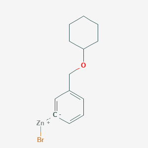 molecular formula C13H17BrOZn B14888148 3-[(Cyclohexyloxy)methyl]phenylZinc bromide 