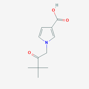 molecular formula C11H15NO3 B1488815 1-(3,3-二甲基-2-氧代丁基)-1H-吡咯-3-羧酸 CAS No. 2098122-09-7