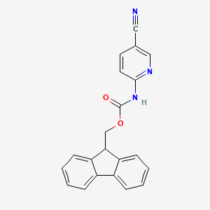 molecular formula C21H15N3O2 B14888151 5-Cyano-2-(Fmoc-amino)pyridine 