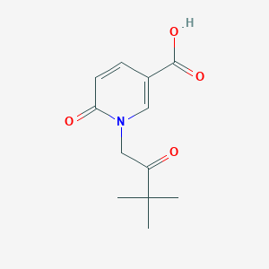 molecular formula C12H15NO4 B1488816 1-(3,3-Dimethyl-2-oxobutyl)-6-oxo-1,6-dihydropyridine-3-carboxylic acid CAS No. 2098062-29-2