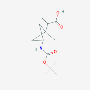 molecular formula C13H21NO4 B14888161 2-(3-((tert-Butoxycarbonyl)amino)bicyclo[1.1.1]pentan-1-yl)propanoic acid 