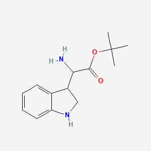 molecular formula C14H20N2O2 B14888166 tert-butyl 2-amino-2-(2,3-dihydro-1H-indol-3-yl)acetate 