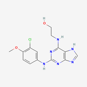 2-((2-((3-chloro-4-methoxyphenyl)amino)-9H-purin-6-yl)amino)ethanol