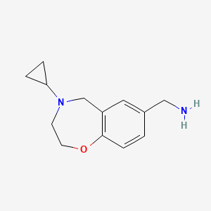 molecular formula C13H18N2O B1488819 (4-Cyclopropyl-2,3,4,5-tetrahydrobenzo[f][1,4]oxazepin-7-yl)methanamine CAS No. 2098010-58-1