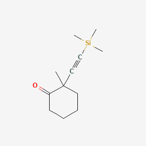 molecular formula C12H20OSi B14888216 2-Methyl-2-((trimethylsilyl)ethynyl)cyclohexanone 