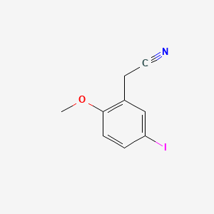 molecular formula C9H8INO B14888221 2-(5-Iodo-2-methoxyphenyl)acetonitrile 