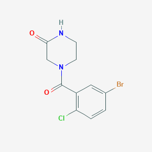 molecular formula C11H10BrClN2O2 B14888223 4-(5-Bromo-2-chlorobenzoyl)piperazin-2-one 