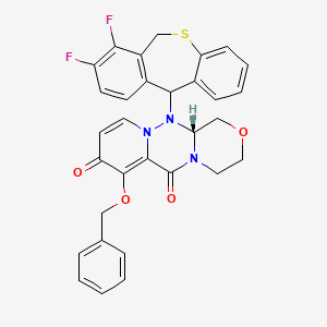 molecular formula C31H25F2N3O4S B14888229 (12aR)-7-(Benzyloxy)-12-(7,8-difluoro-6,11-dihydrodibenzo[b,e]thiepin-11-yl)-3,4,12,12a-tetrahydro-1H-[1,4]oxazino[3,4-c]pyrido[2,1-f][1,2,4]triazine-6,8-dione 