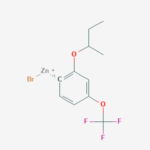 molecular formula C11H12BrF3O2Zn B14888234 (2-sec-Butyloxy-4-(trifluoromethoxy)phenyl)Zinc bromide 