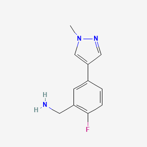 (2-fluoro-5-(1-methyl-1H-pyrazol-4-yl)phenyl)methanamine