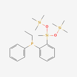 molecular formula C21H35O2PSi3 B14888281 Ethyl(2-(1,1,1,3,5,5,5-heptamethyltrisiloxan-3-yl)phenyl)(phenyl)phosphane 