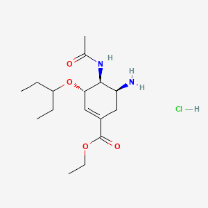 (3S,4S,5S)-Ethyl 4-acetamido-5-amino-3-(pentan-3-yloxy)cyclohex-1-enecarboxylate Hydrochloride (Oseltamivir Impurity pound(c)