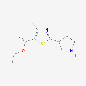 molecular formula C11H16N2O2S B1488829 Ethyl 4-methyl-2-(pyrrolidin-3-yl)thiazole-5-carboxylate CAS No. 1211526-59-8