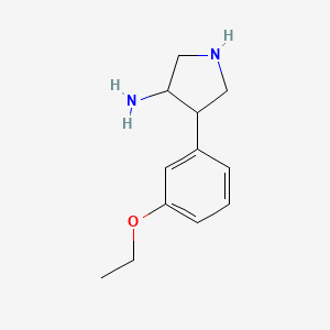 molecular formula C12H18N2O B1488830 4-(3-乙氧基苯基)吡咯烷-3-胺 CAS No. 2098057-76-0