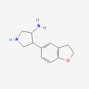 molecular formula C12H16N2O B1488831 4-(2,3-Dihydrobenzofuran-5-yl)pyrrolidin-3-amine CAS No. 2098081-58-2