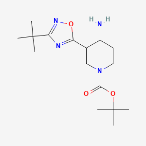 molecular formula C16H28N4O3 B1488833 Tert-butyl 4-amino-3-(3-(tert-butyl)-1,2,4-oxadiazol-5-yl)piperidine-1-carboxylate CAS No. 2097946-09-1