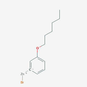 molecular formula C12H17BrOZn B14888356 3-n-HexyloxyphenylZinc bromide 