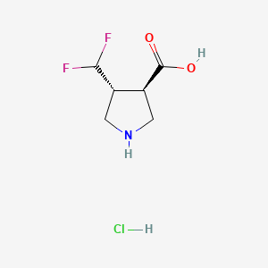 Rac-(3r,4r)-4-(difluoromethyl)pyrrolidine-3-carboxylic acid hydrochloride, trans