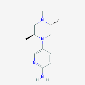 molecular formula C12H20N4 B14888407 5-((2S,5R)-2,4,5-Trimethylpiperazin-1-yl)pyridin-2-amine 