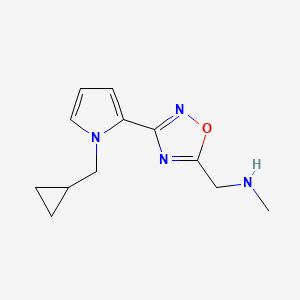 molecular formula C12H16N4O B1488843 1-(3-(1-(环丙基甲基)-1H-吡咯-2-基)-1,2,4-恶二唑-5-基)-N-甲基甲胺 CAS No. 2098004-37-4