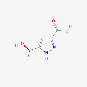 molecular formula C6H8N2O3 B14888474 (R)-5-(1-Hydroxyethyl)-1H-pyrazole-3-carboxylic acid CAS No. 1401572-47-1